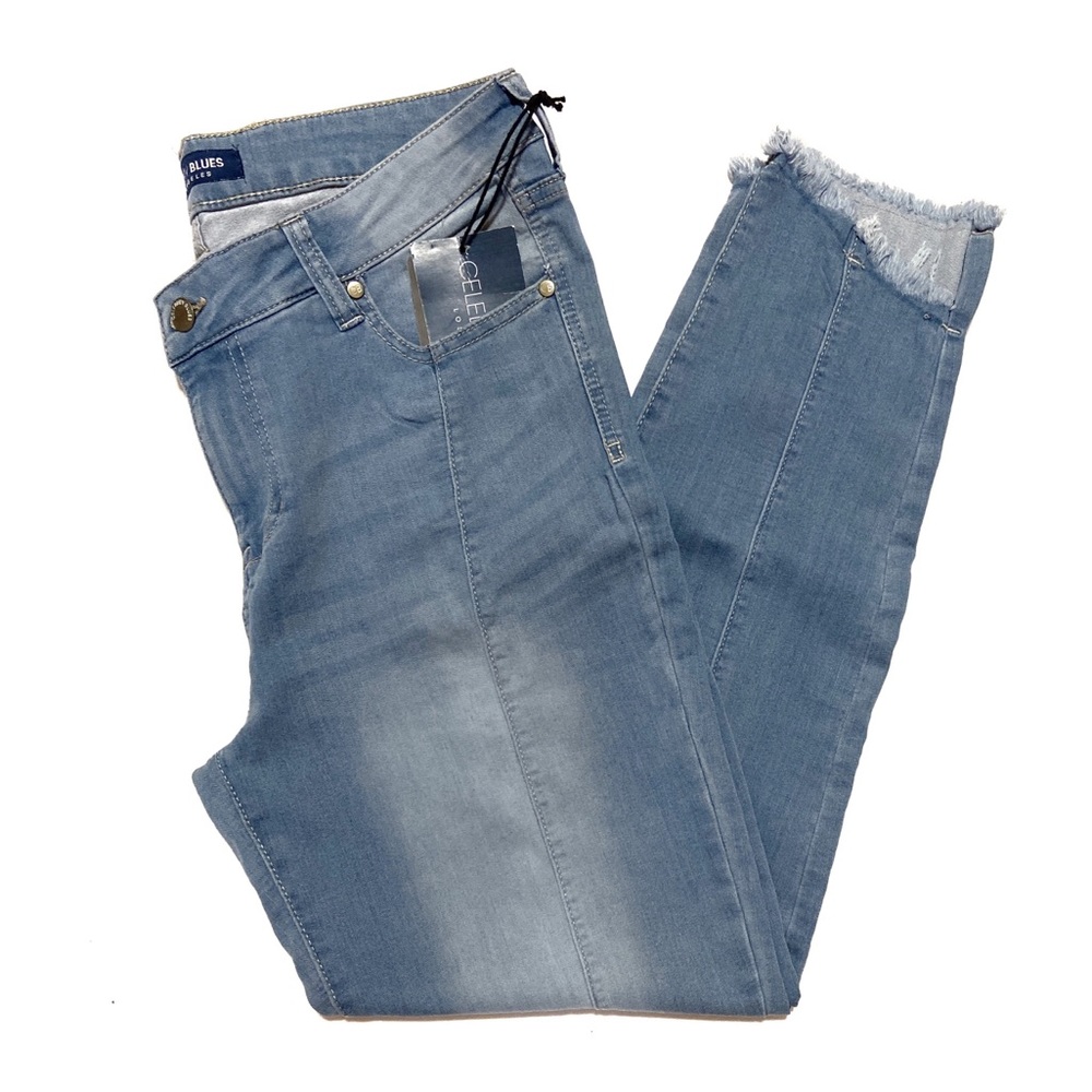 Super Stretchy Raw Hem Skinny Jeans